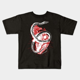 Snake Wrapped Heart Kids T-Shirt